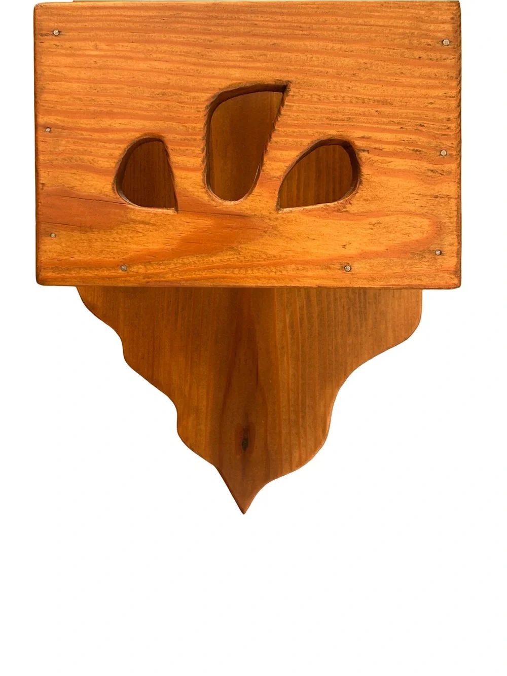 Vintage Carved Wooden Wall-Hanging Mirror w/ Storage